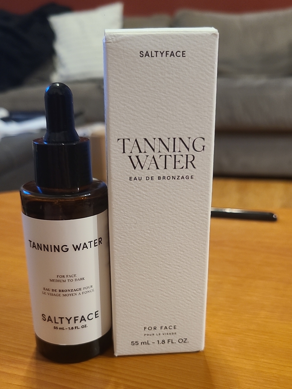 SALTYFACE Face Tanning Water Medium/Dark Clear Vegan Oil-Free 1.8 oz